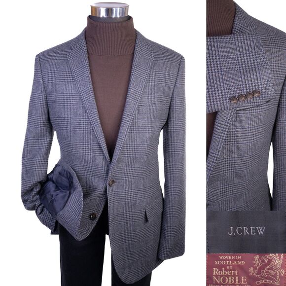 J.Crew Ludlow Sport Coat Casual Jacket Wool Plaid Two Button Sz 42L Blazer EUC - Picture 1 of 16